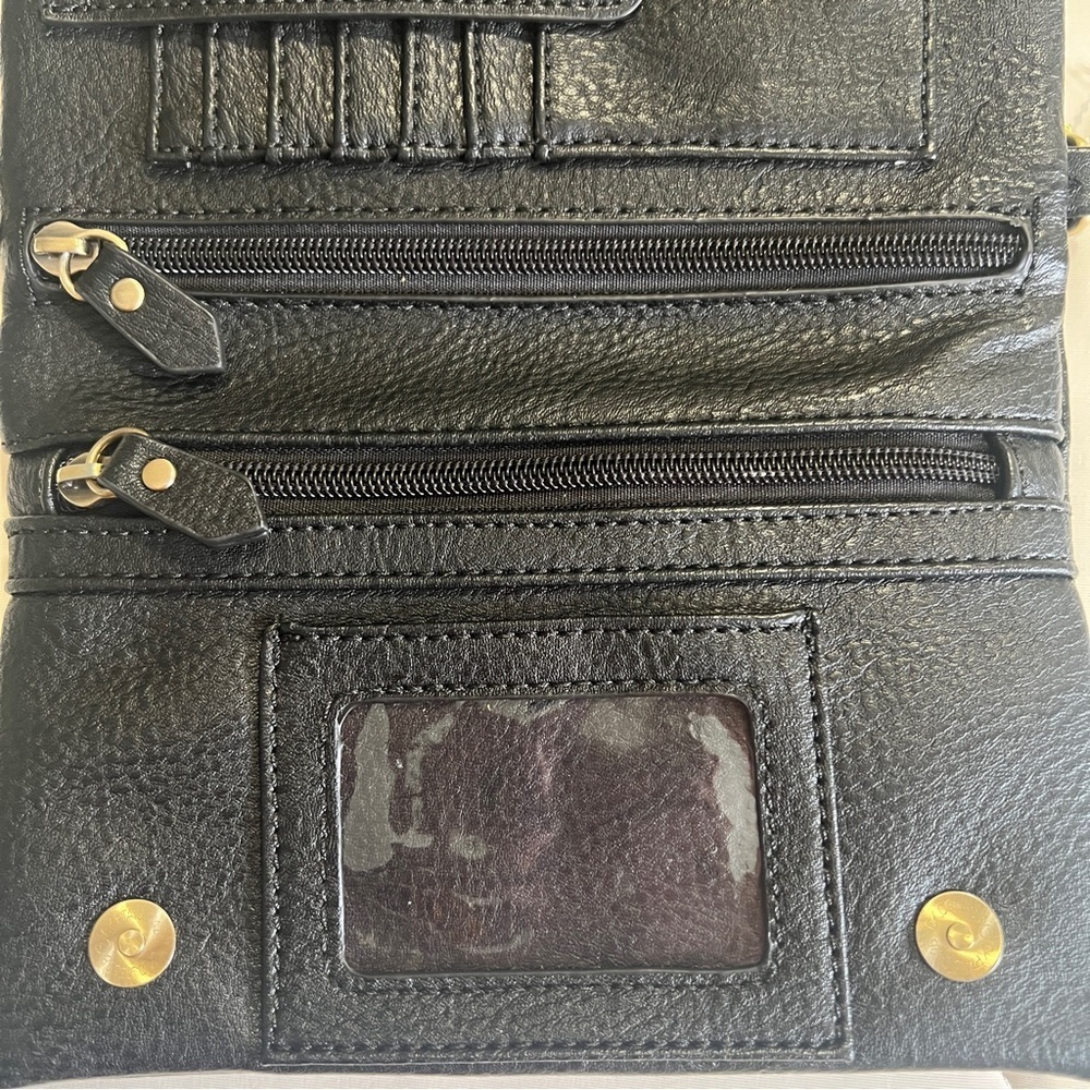 NWOT Joy Susan Kate Wristlet/Clutch/WalletIn In Black Made Of Vegan Leather - Picture 5 of 10